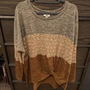 Umgee long sleeve sweater with lace